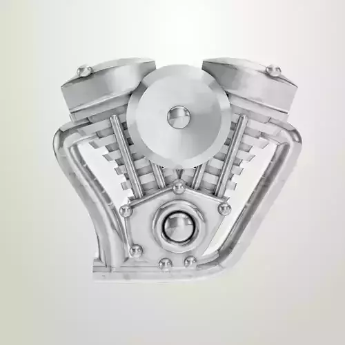 Chrome V Twin Engine 3D 3dm file 3D print model