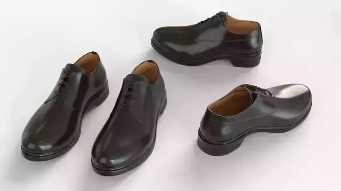Black leather Derbies Shoes 