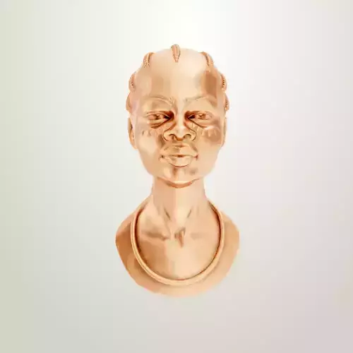 African Female Art Sculpture Lady Head Figurine  3D print model