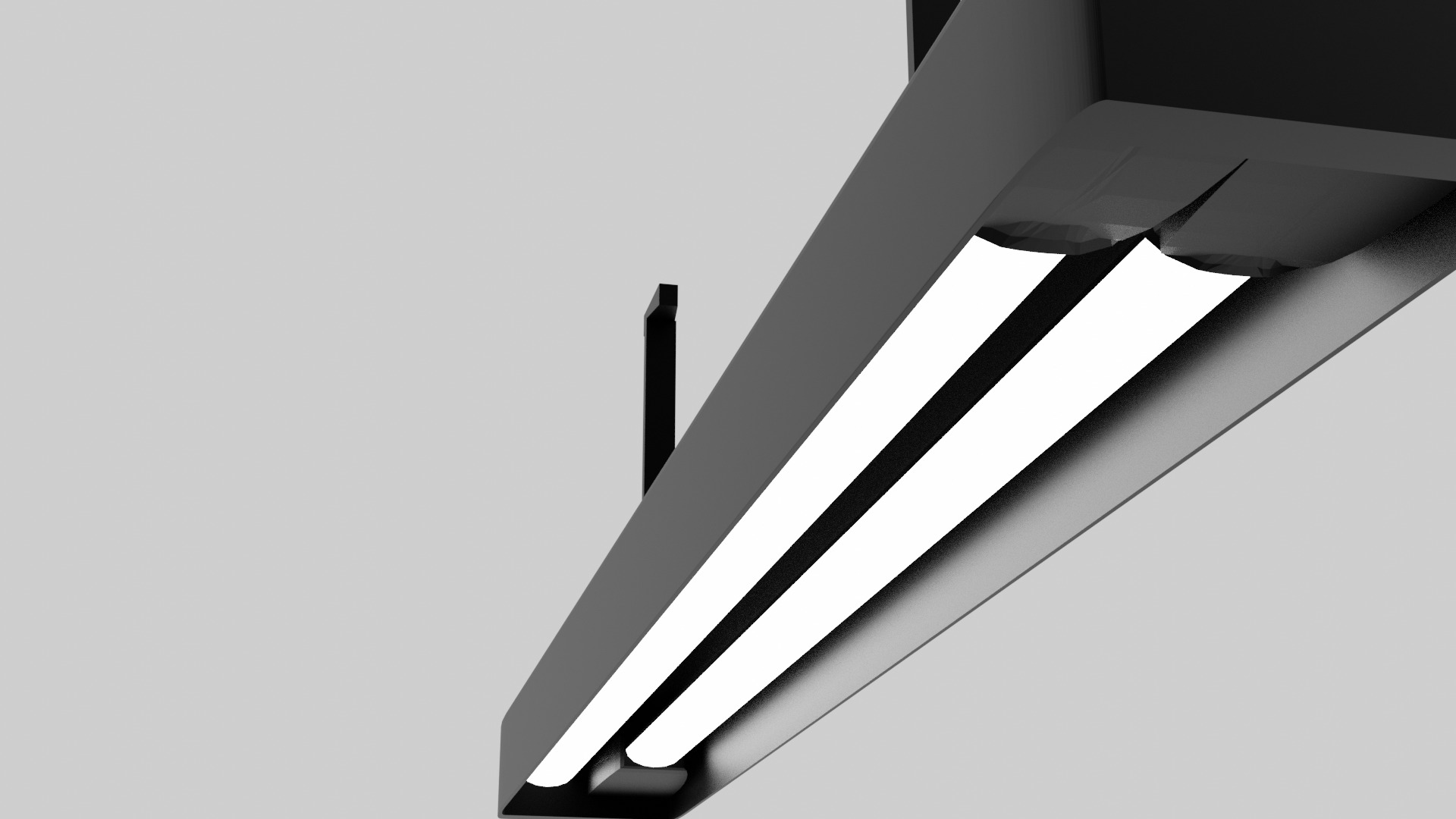 Low Poly Vault Fluorescent Ceiling Light Fallout Game Ready Low-poly 3D model_3