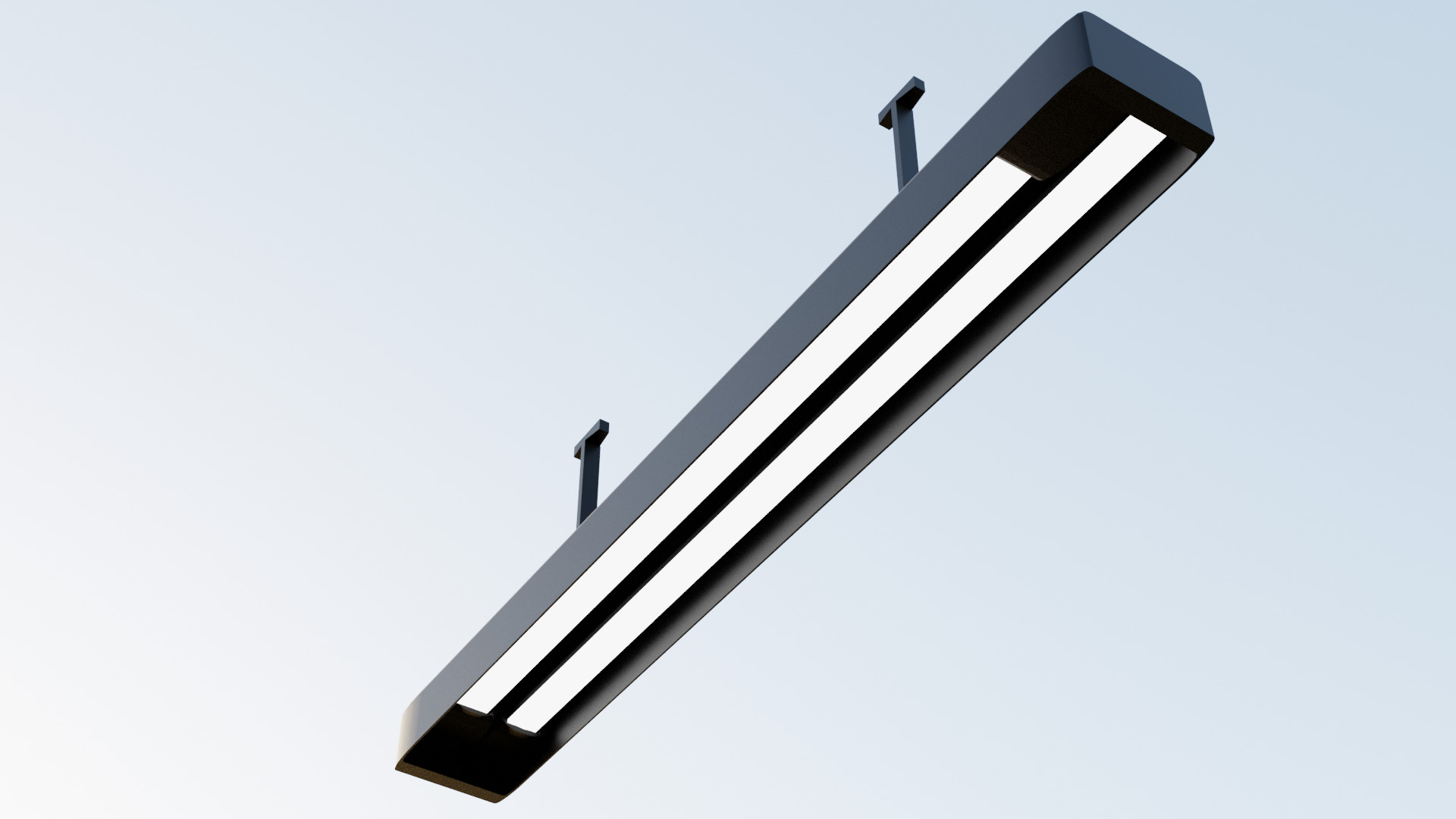 Low Poly Vault Fluorescent Ceiling Light Fallout Game Ready Low-poly 3D model_2