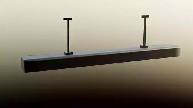 Low Poly Vault Fluorescent Ceiling Light Fallout Game Ready Low-poly 3D model