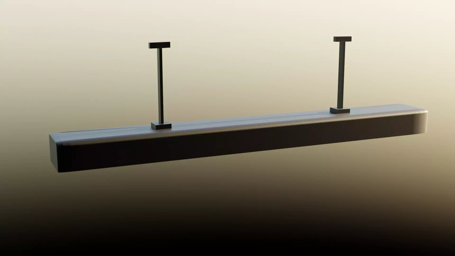 Low Poly Vault Fluorescent Ceiling Light Fallout Game Ready Low-poly 3D model_0