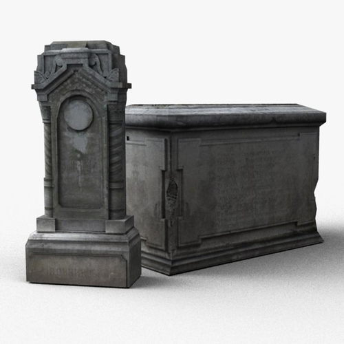 Tombstones Low-poly 3D model