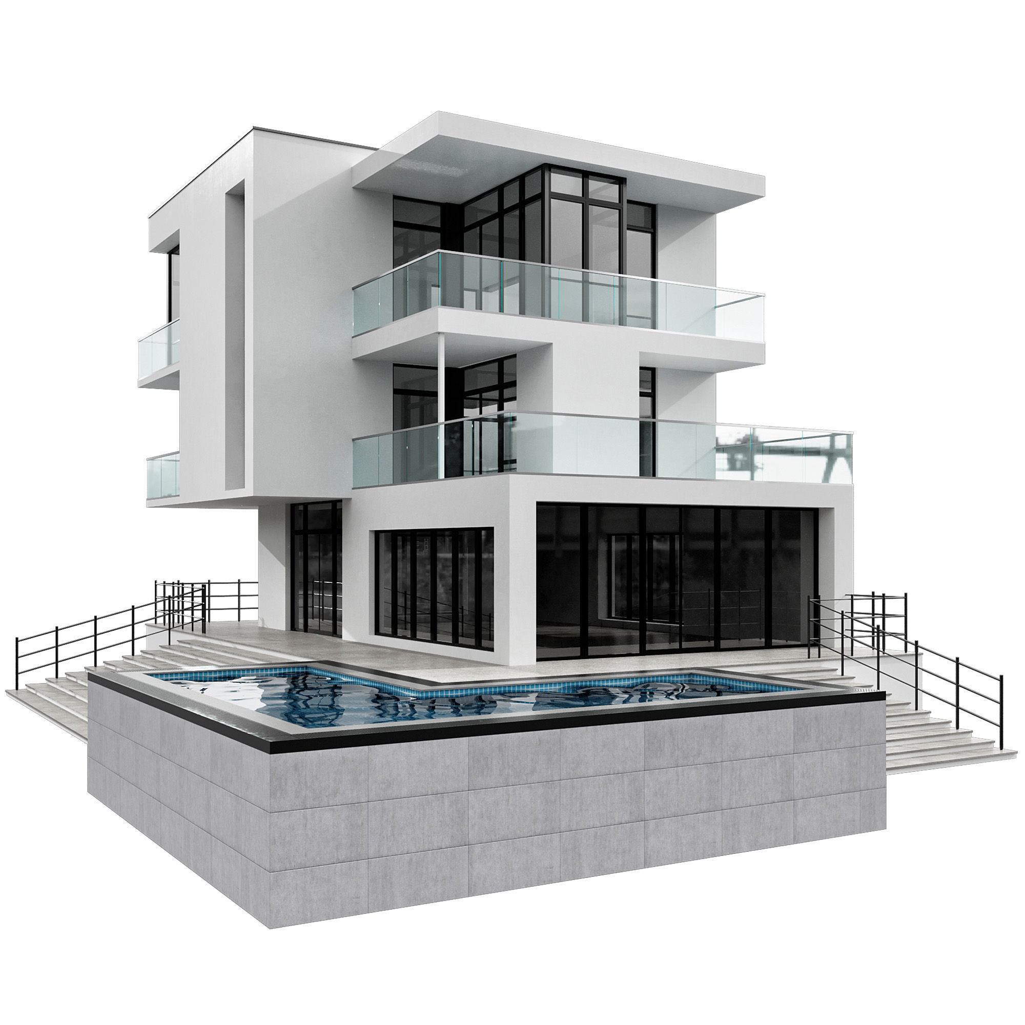 MODERN HOUSE NO28 A 3D model_2