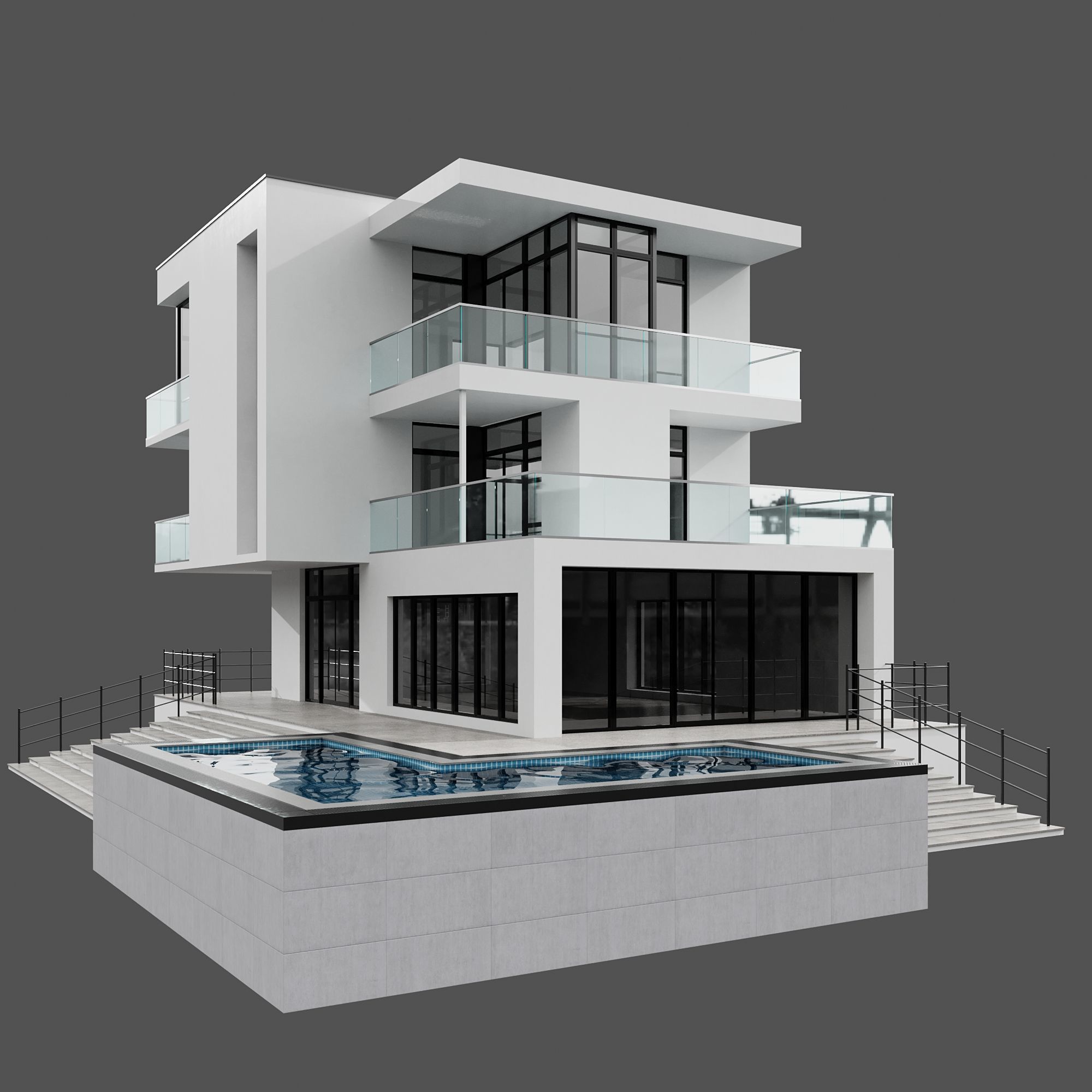 MODERN HOUSE NO28 A 3D model_4
