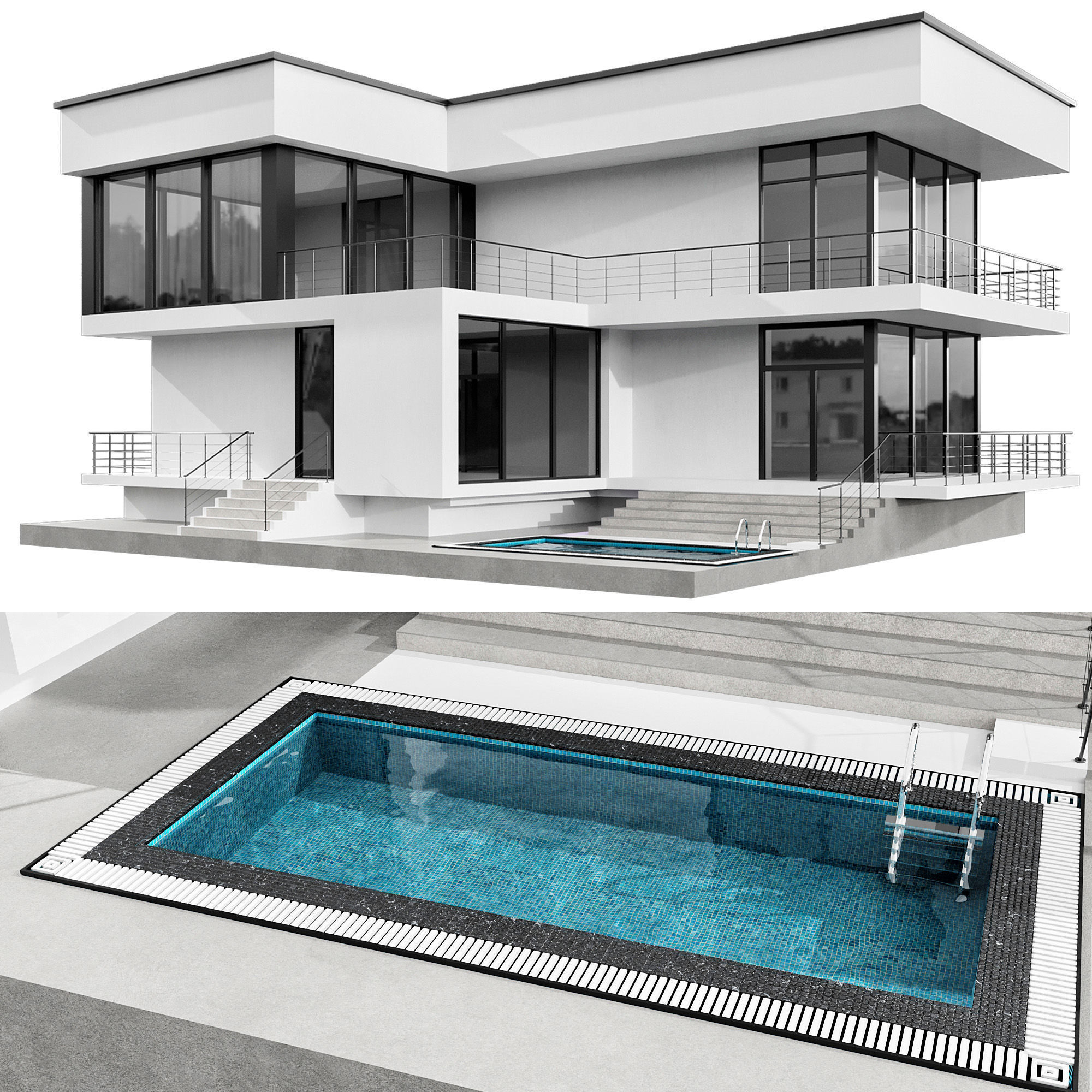 MODERN HOUSE NO22 A 3D model_1