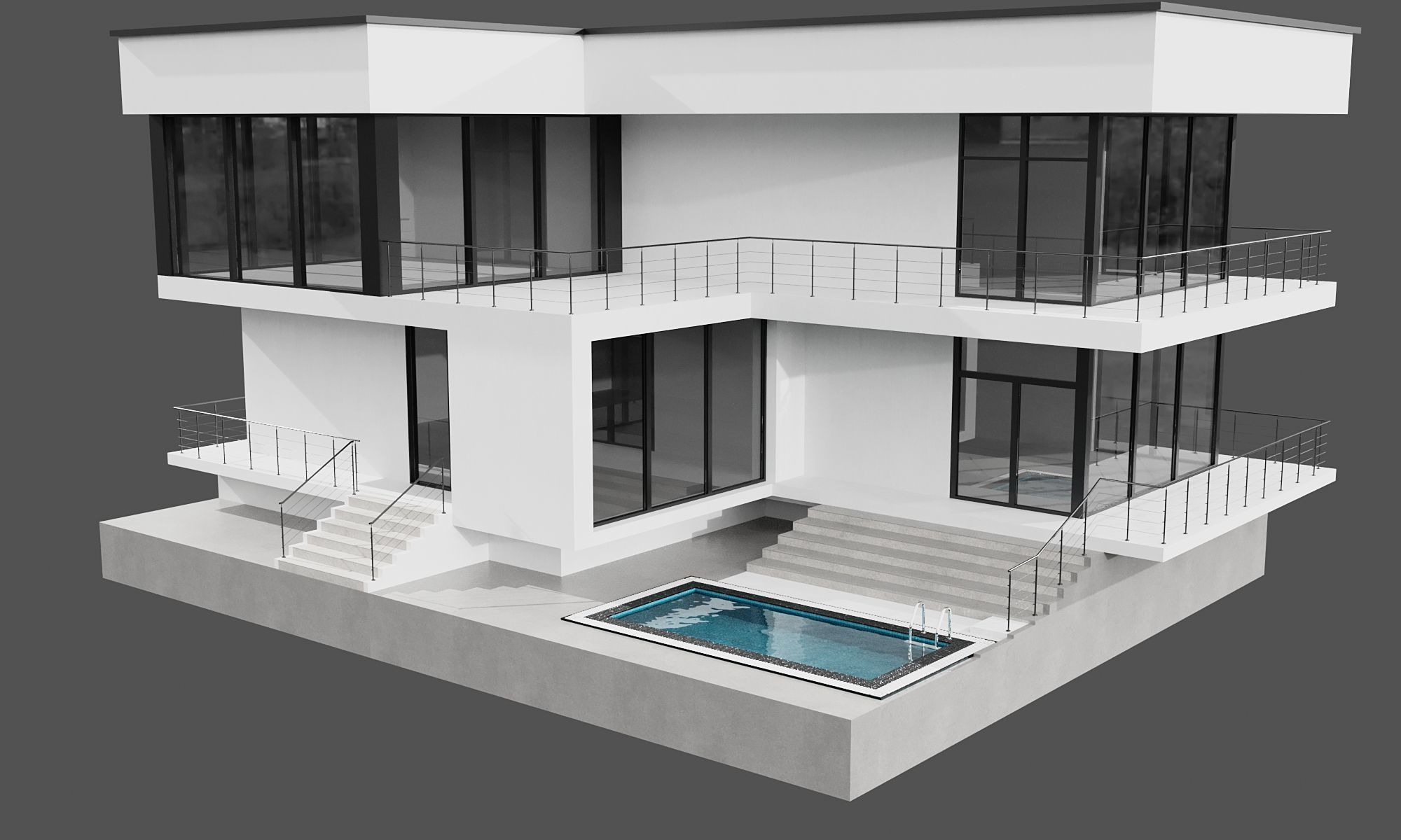 MODERN HOUSE NO22 A 3D model_3