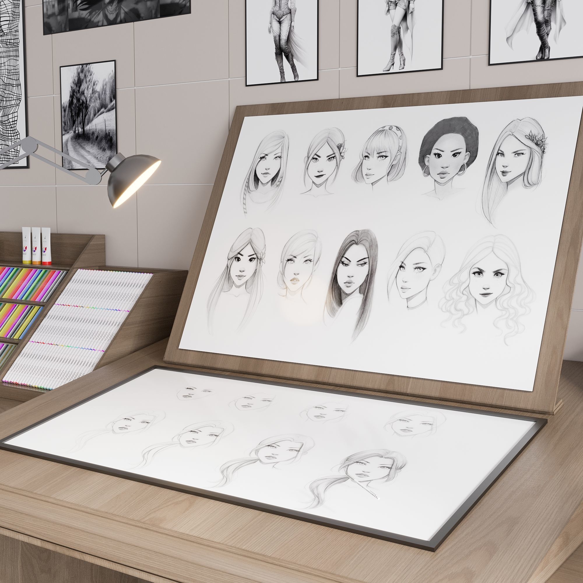 OFFICE FURNITURE NO20 A 3D model_2