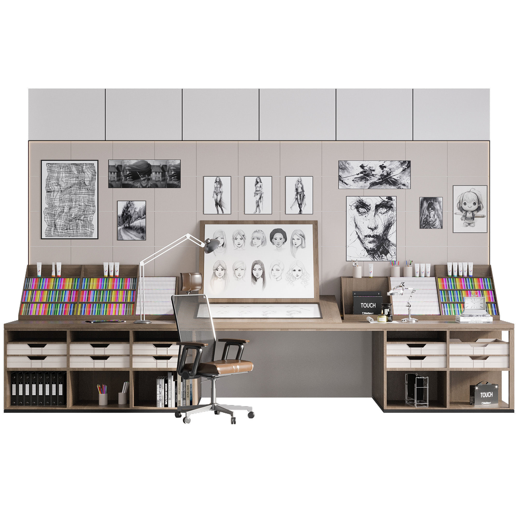 OFFICE FURNITURE NO20 A 3D model_7