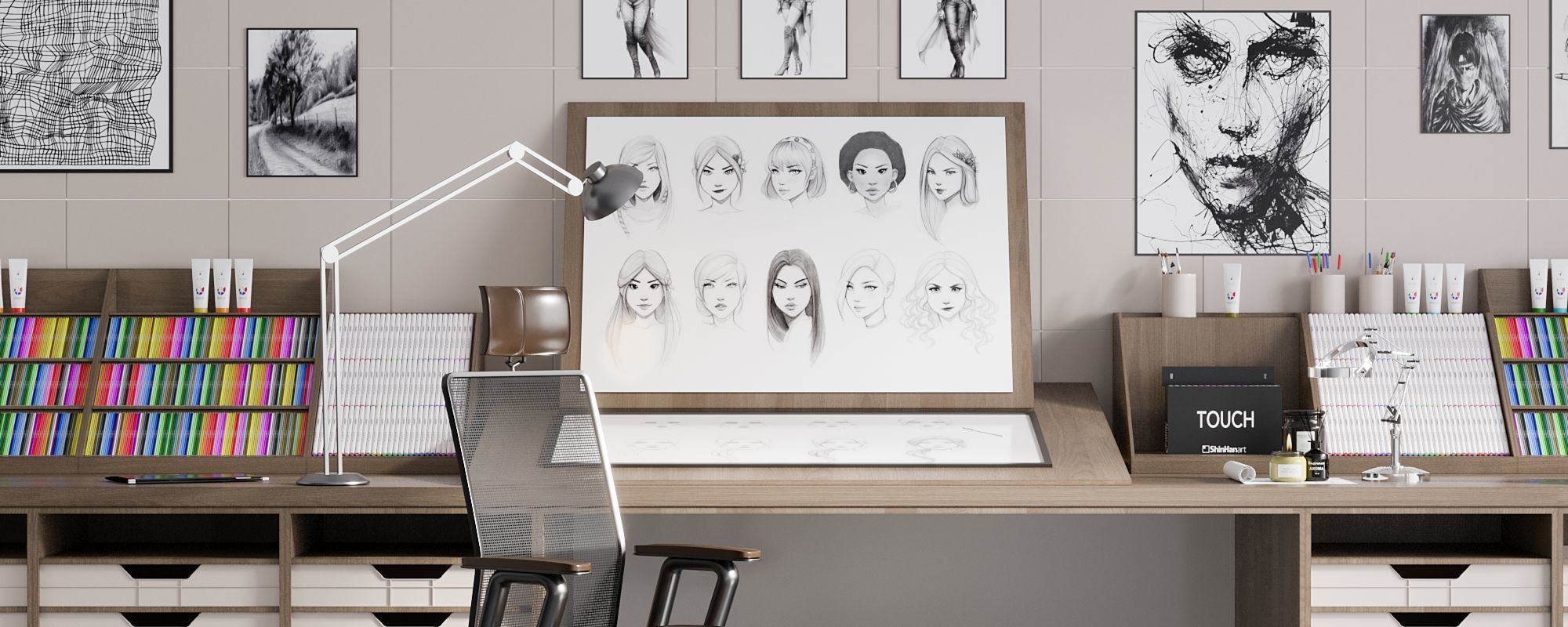 OFFICE FURNITURE NO20 A 3D model_3