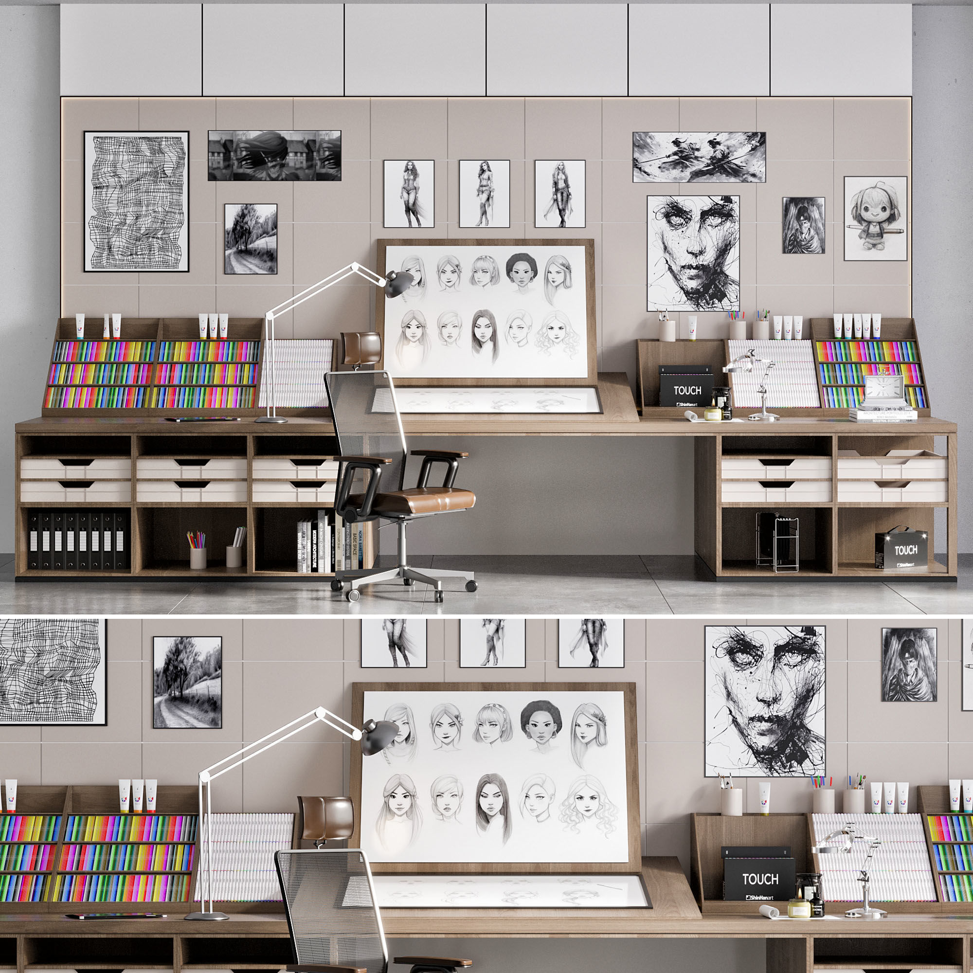 OFFICE FURNITURE NO20 A 3D model_1