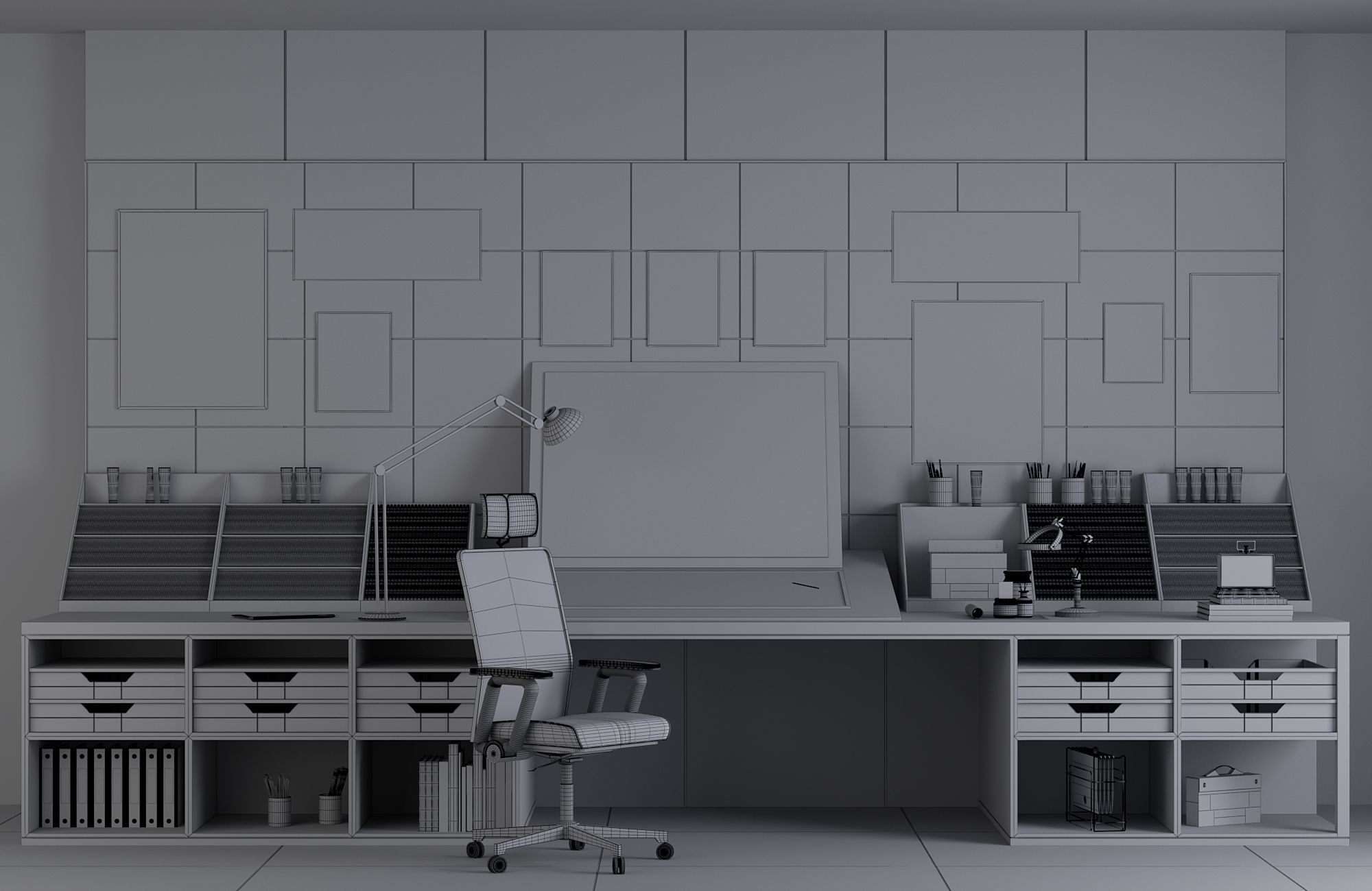 OFFICE FURNITURE NO20 A 3D model_14