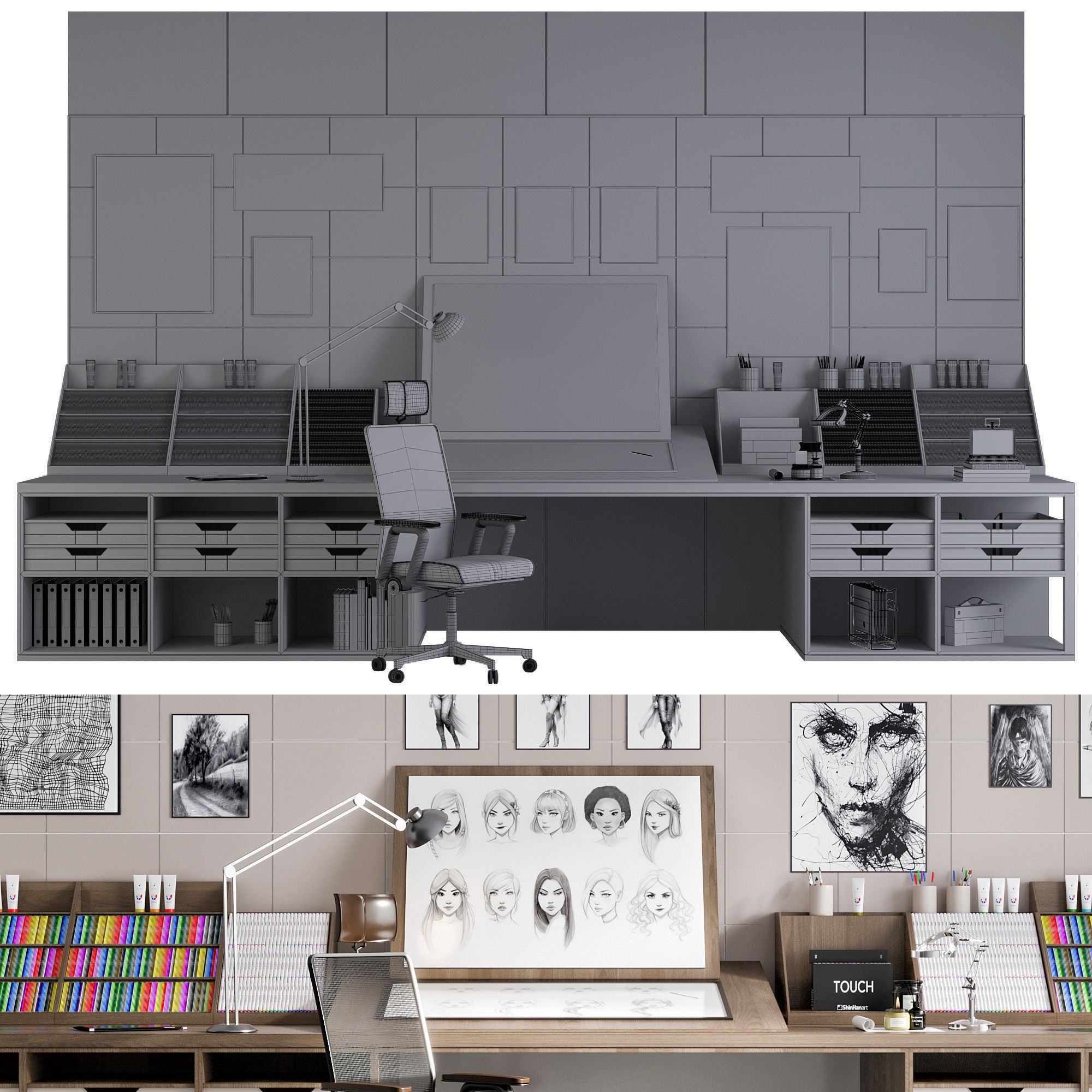 OFFICE FURNITURE NO20 A 3D model_13