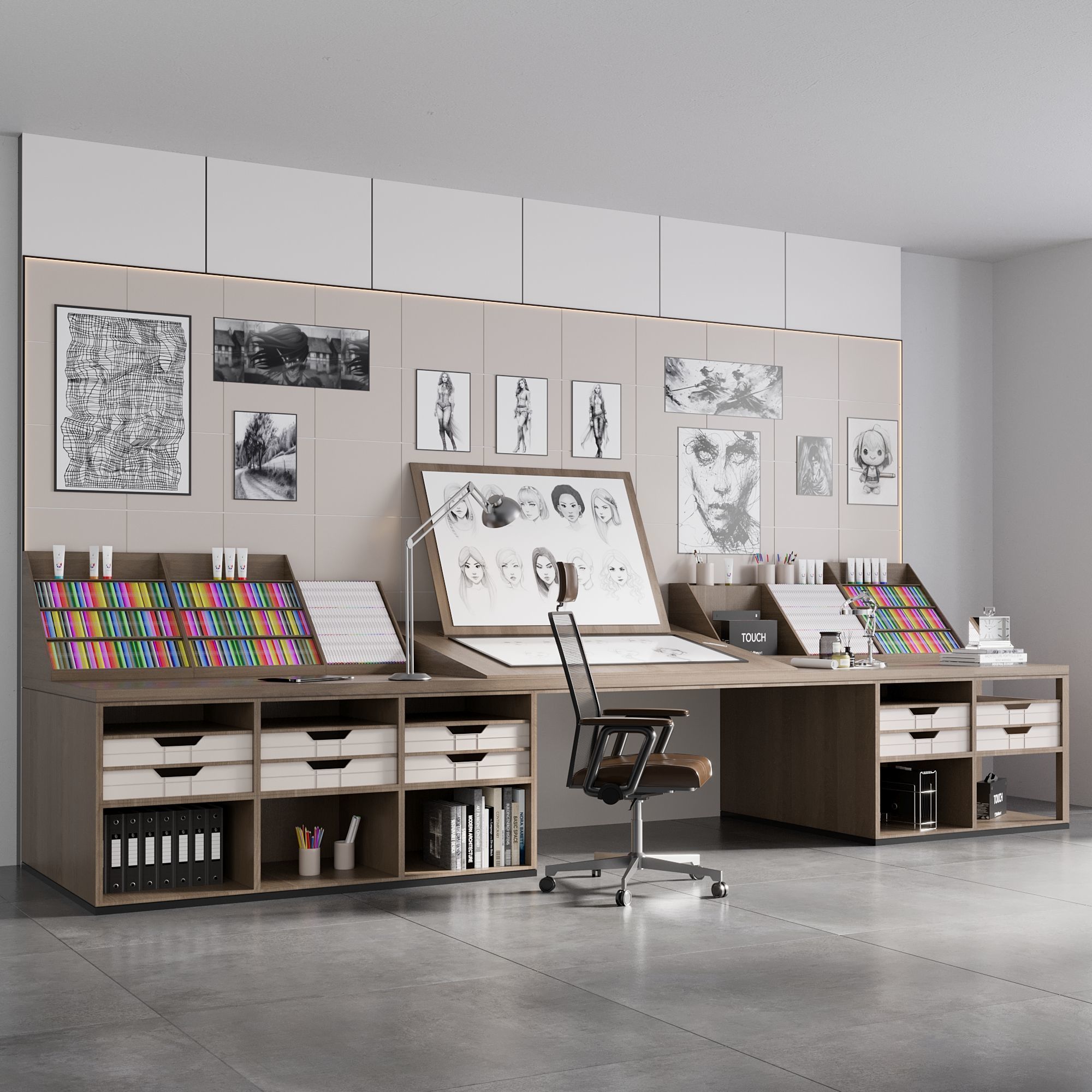 OFFICE FURNITURE NO20 A 3D model_4