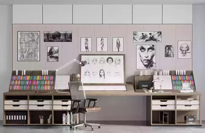 OFFICE FURNITURE NO20 A 3D model