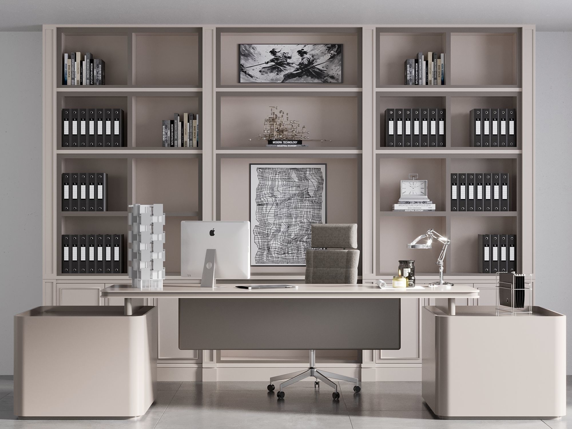 OFFICE FURNITURE NO19 A 3D model_2