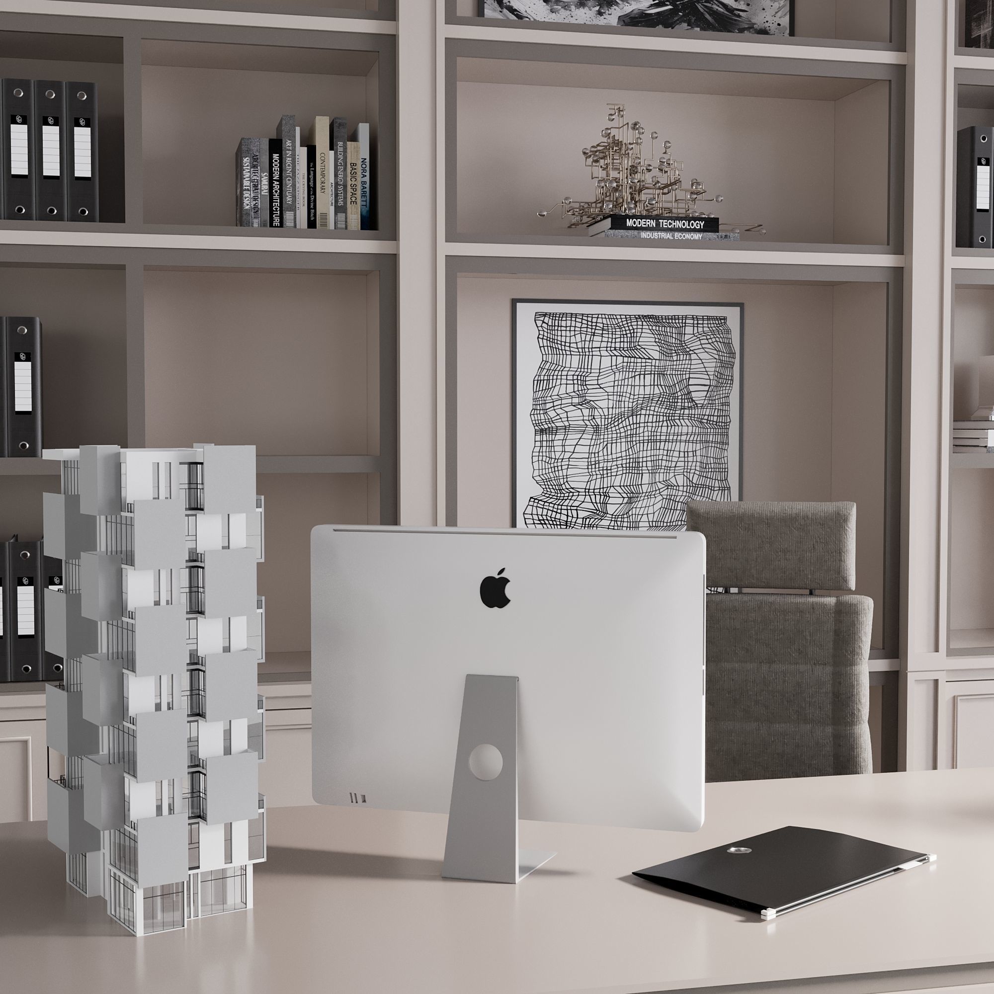 OFFICE FURNITURE NO19 A 3D model_6