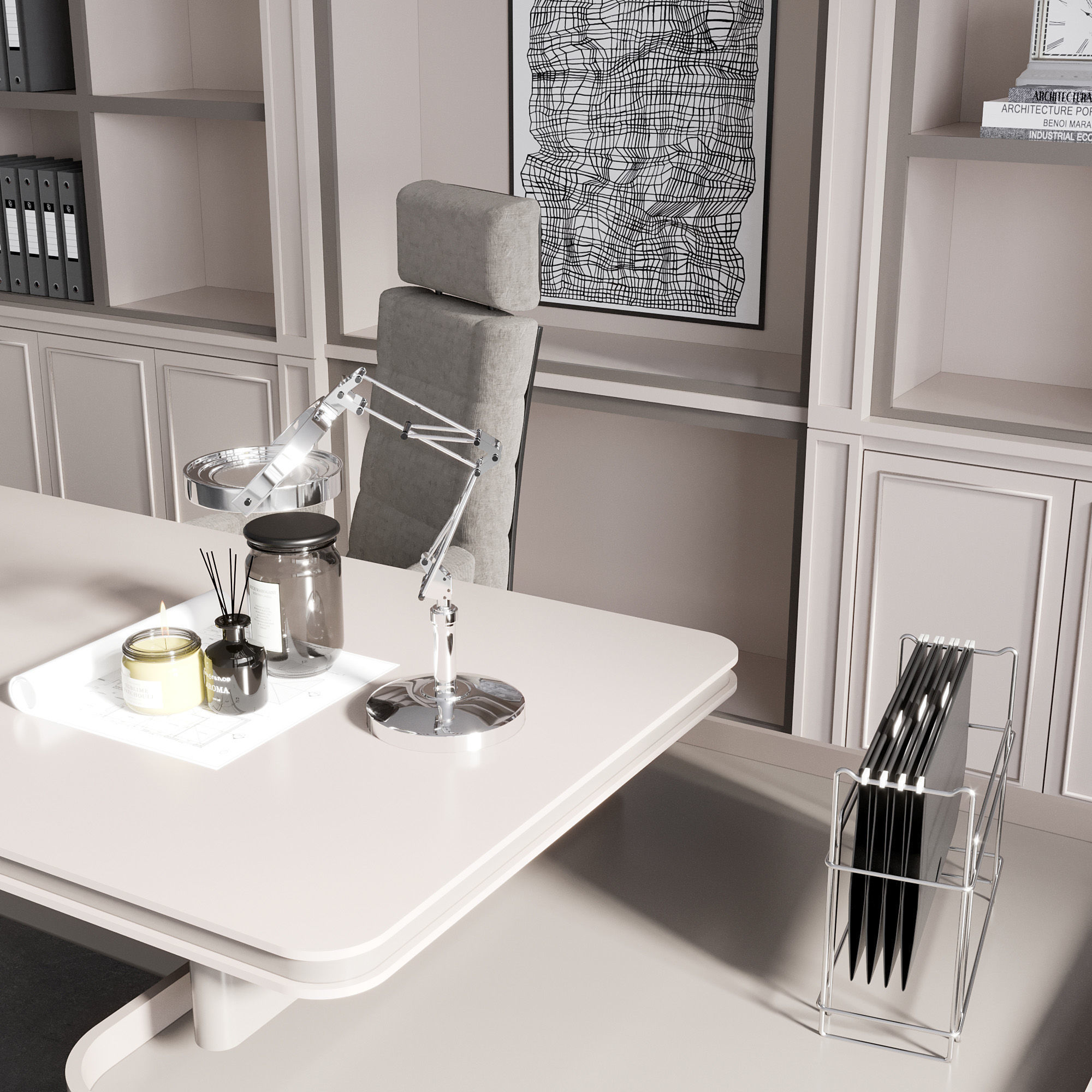 OFFICE FURNITURE NO19 A 3D model_9