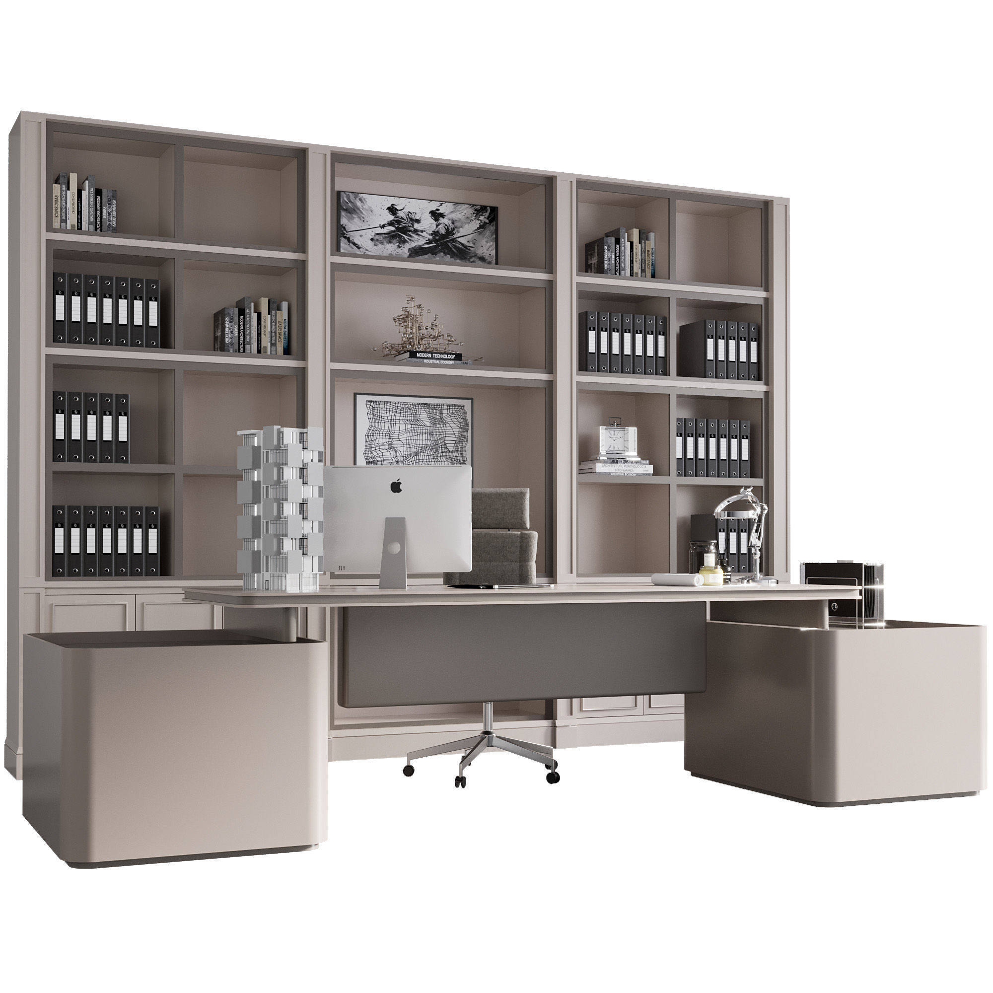 OFFICE FURNITURE NO19 A 3D model_8