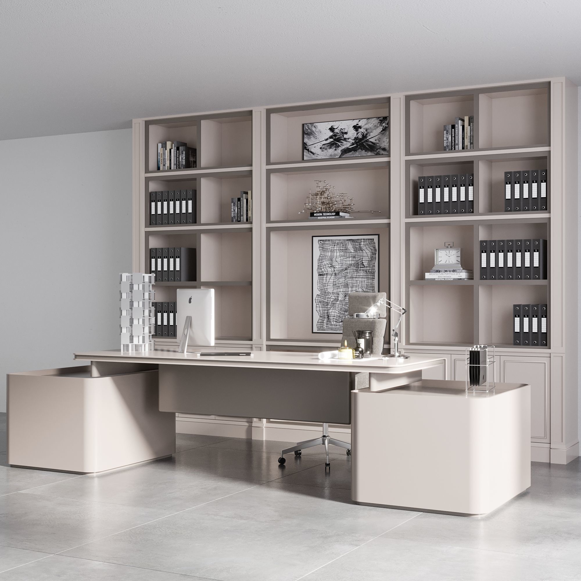 OFFICE FURNITURE NO19 A 3D model_4