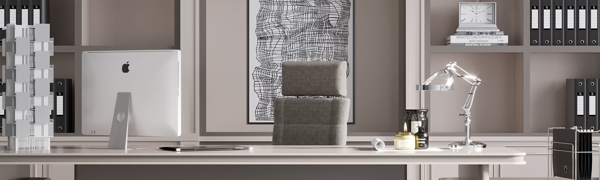 OFFICE FURNITURE NO19 A 3D model_1