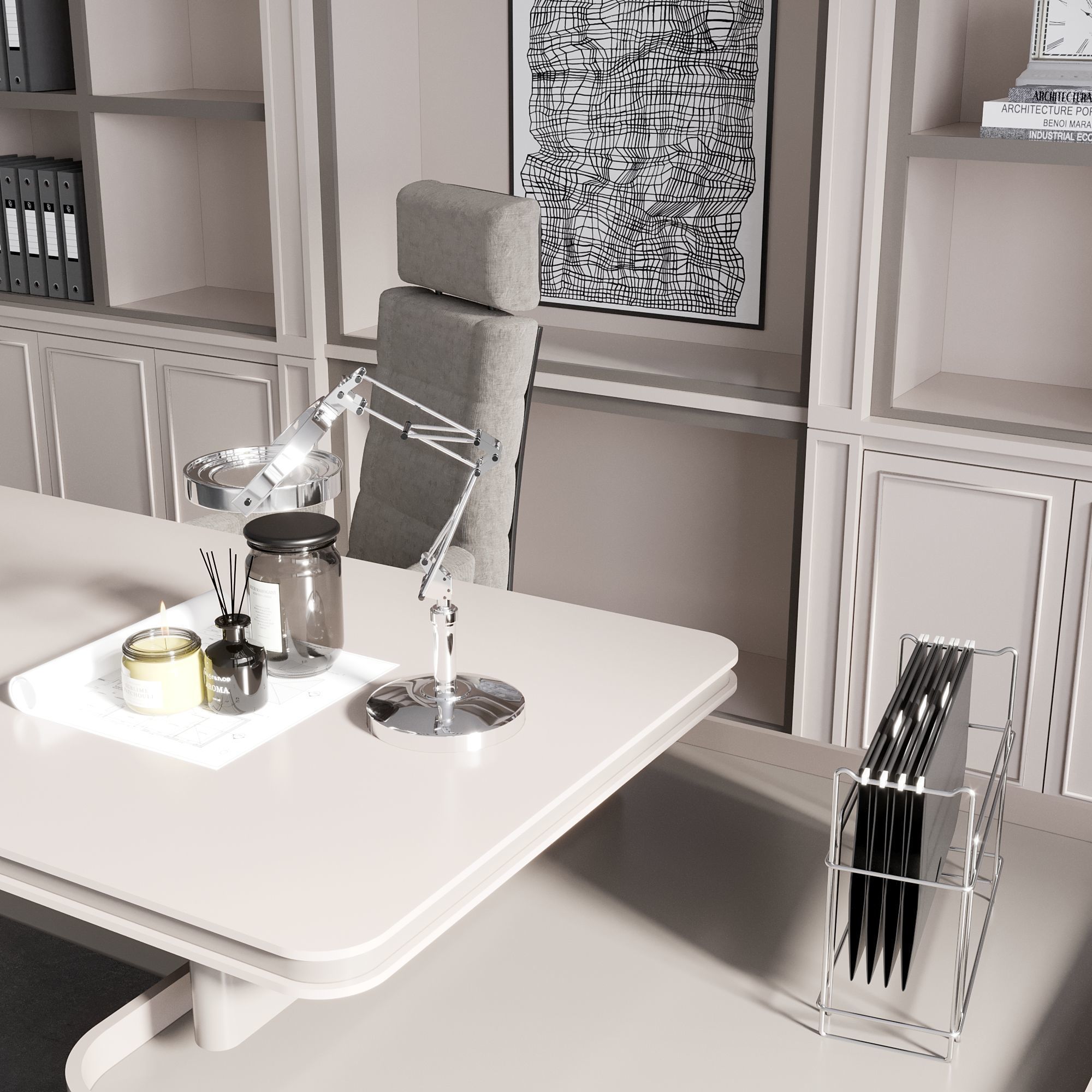 OFFICE FURNITURE NO19 A 3D model_3