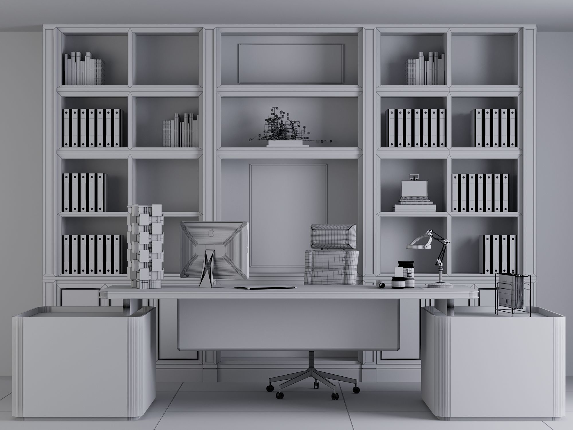 OFFICE FURNITURE NO19 A 3D model_16