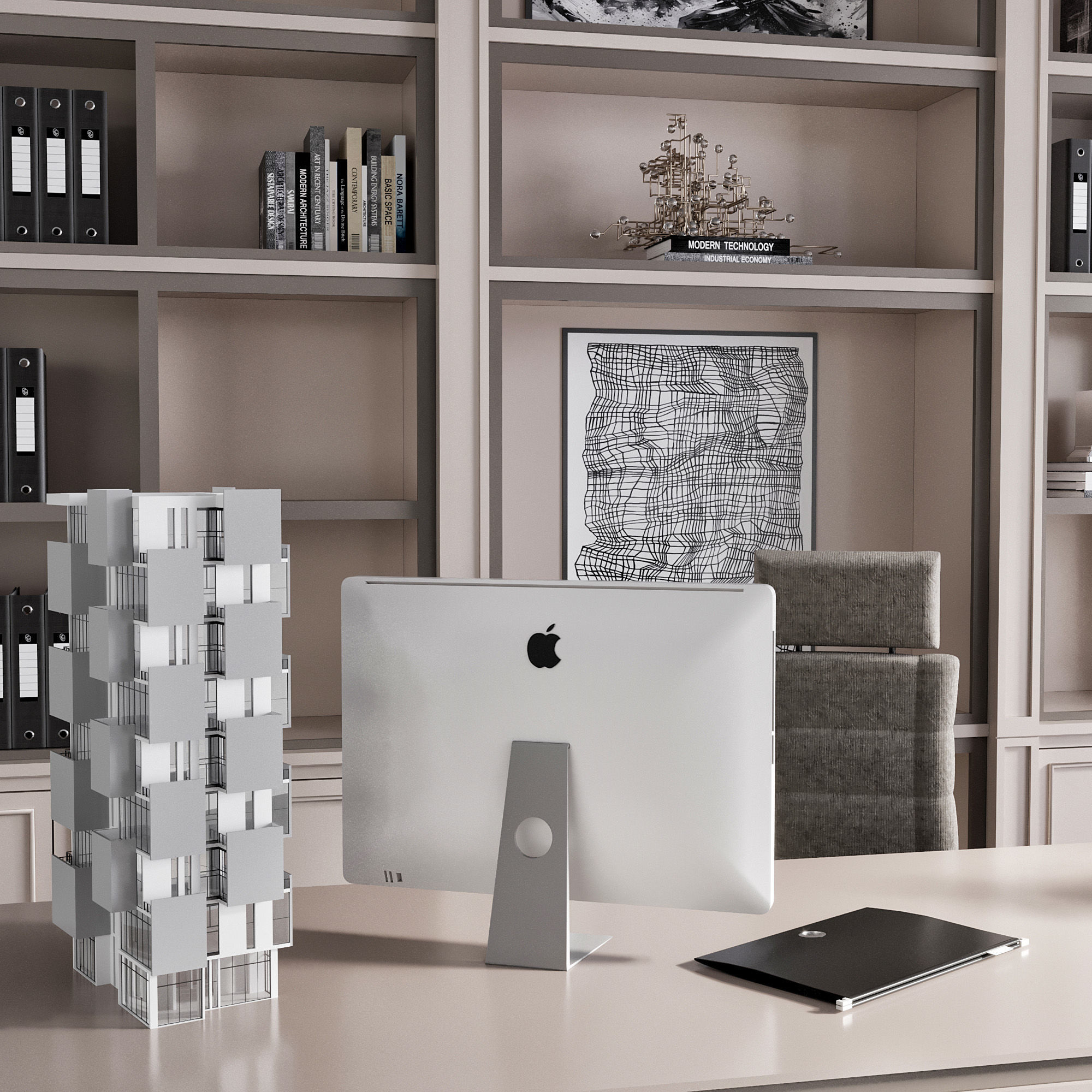 OFFICE FURNITURE NO19 A 3D model_12