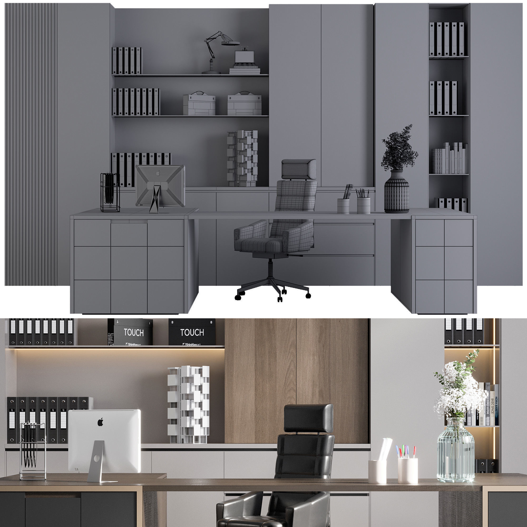 OFFICE FURNITURE NO18 A 3D model_13