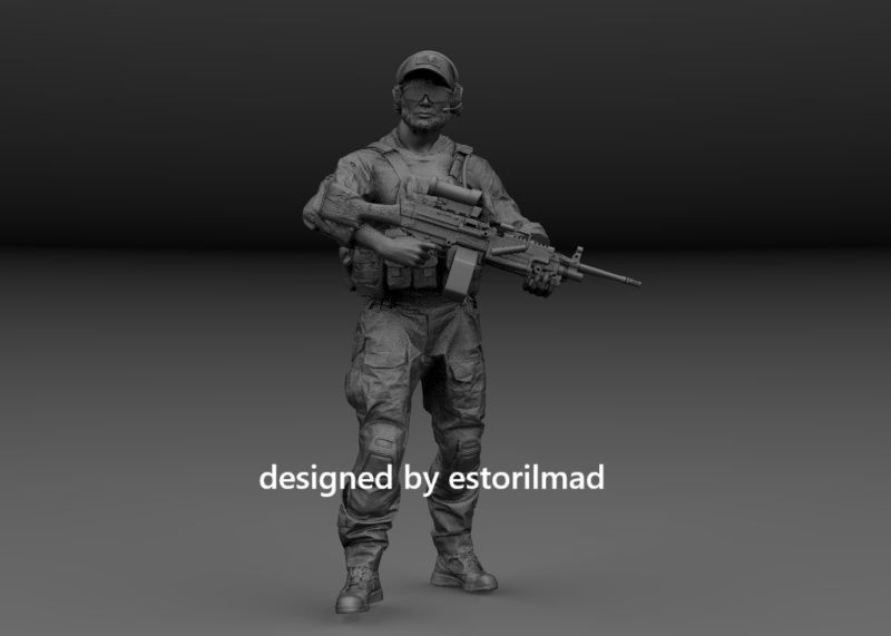 SPECIAL FORCES SOLDIER HEAVY MACHINE GUN 3D print model_1