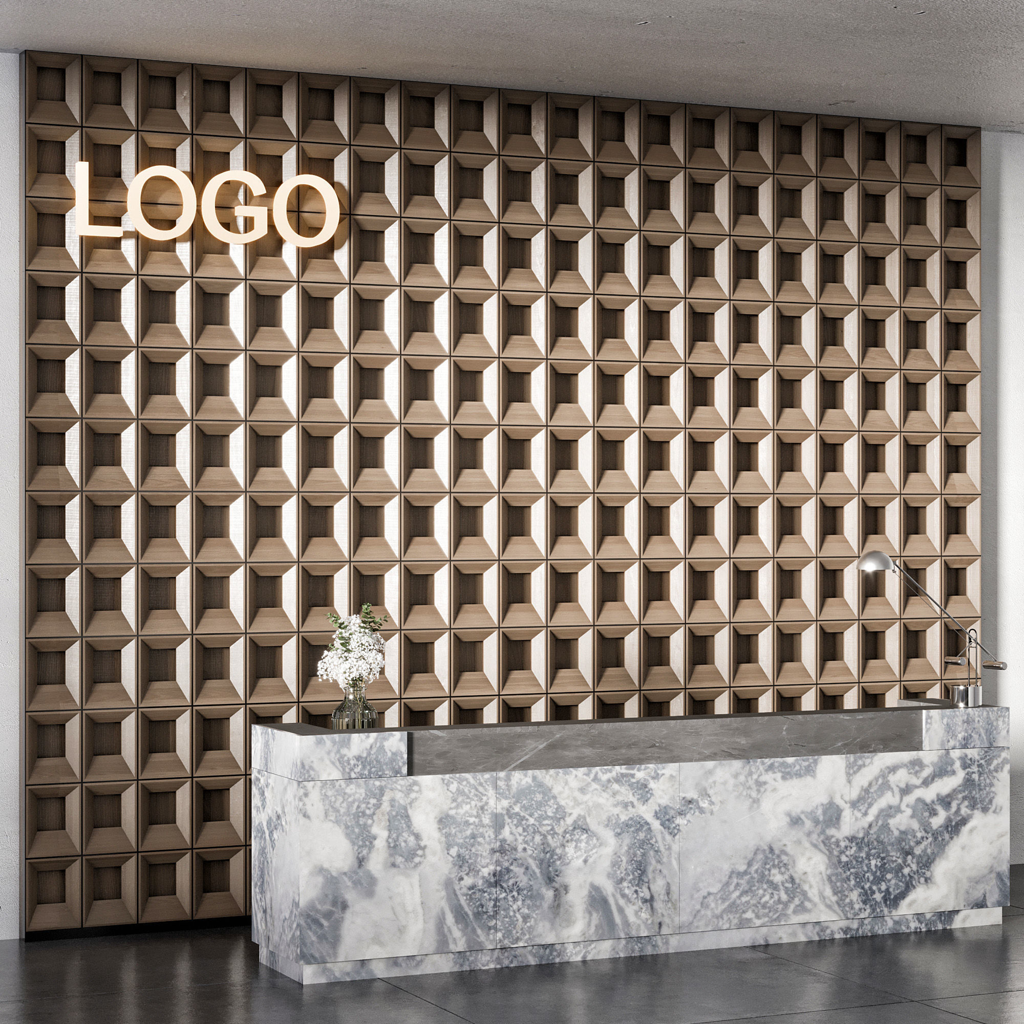 RECEPTION DESK NO23 A 3D model_7