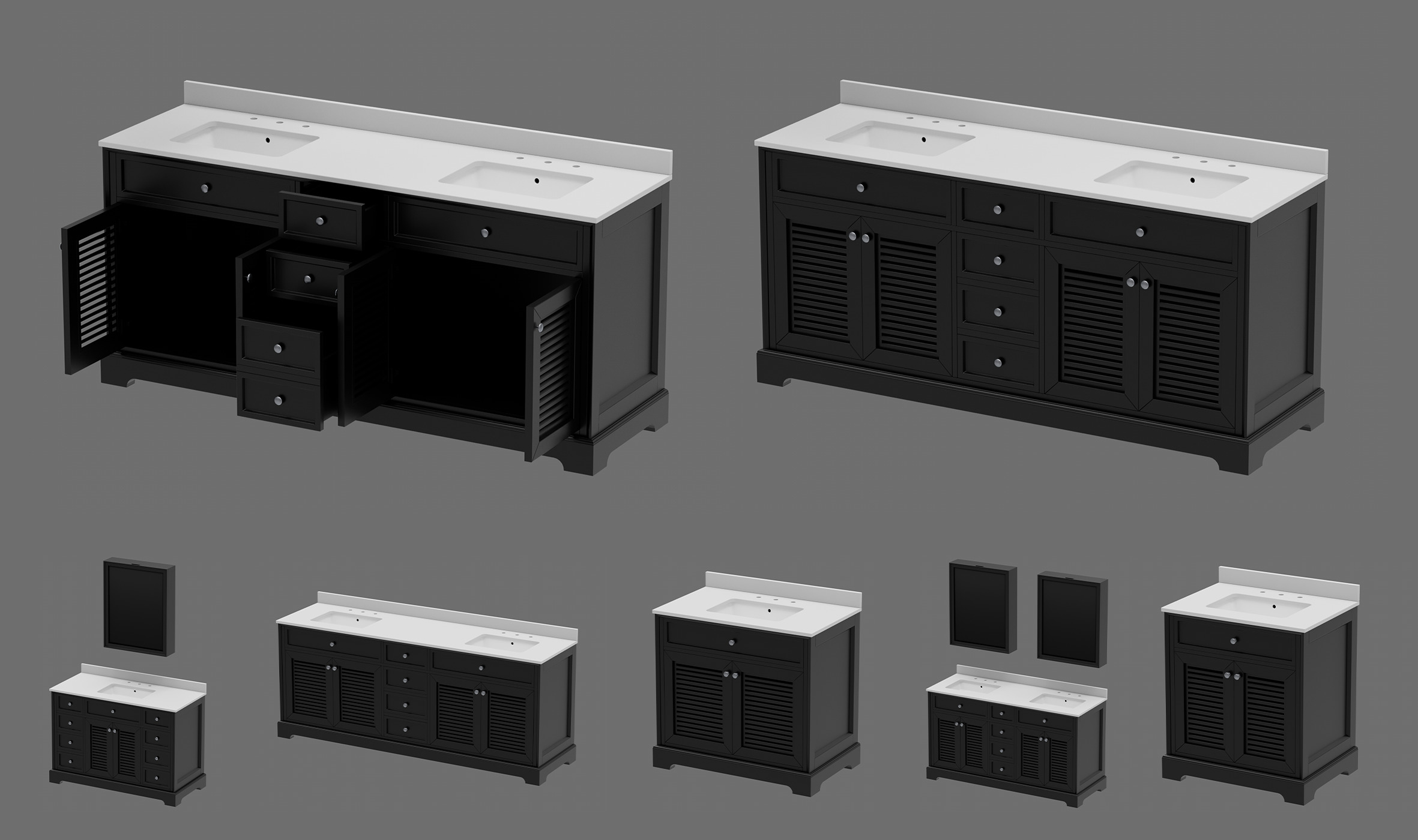 Vanity Cabinets - Batch BB - 13 Models 3D model_6