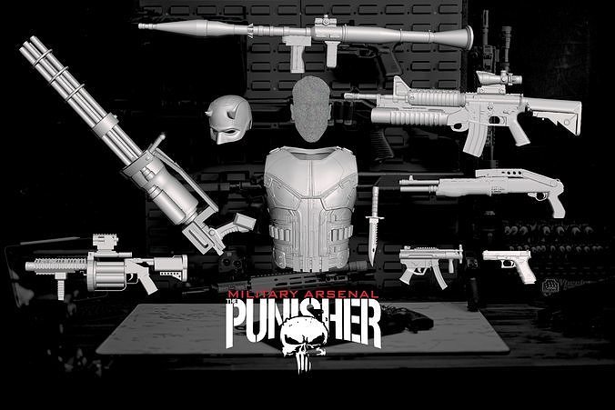 The Punisher MCU Kit 3D print model