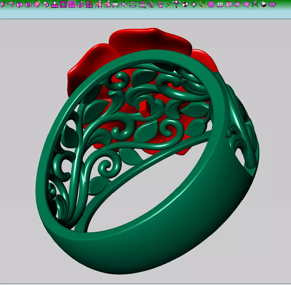 The Gold Rose Ring 3D print model_5