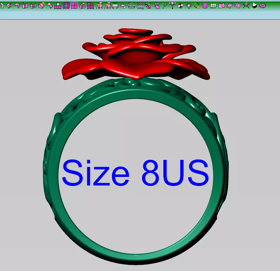 The Gold Rose Ring 3D print model_6