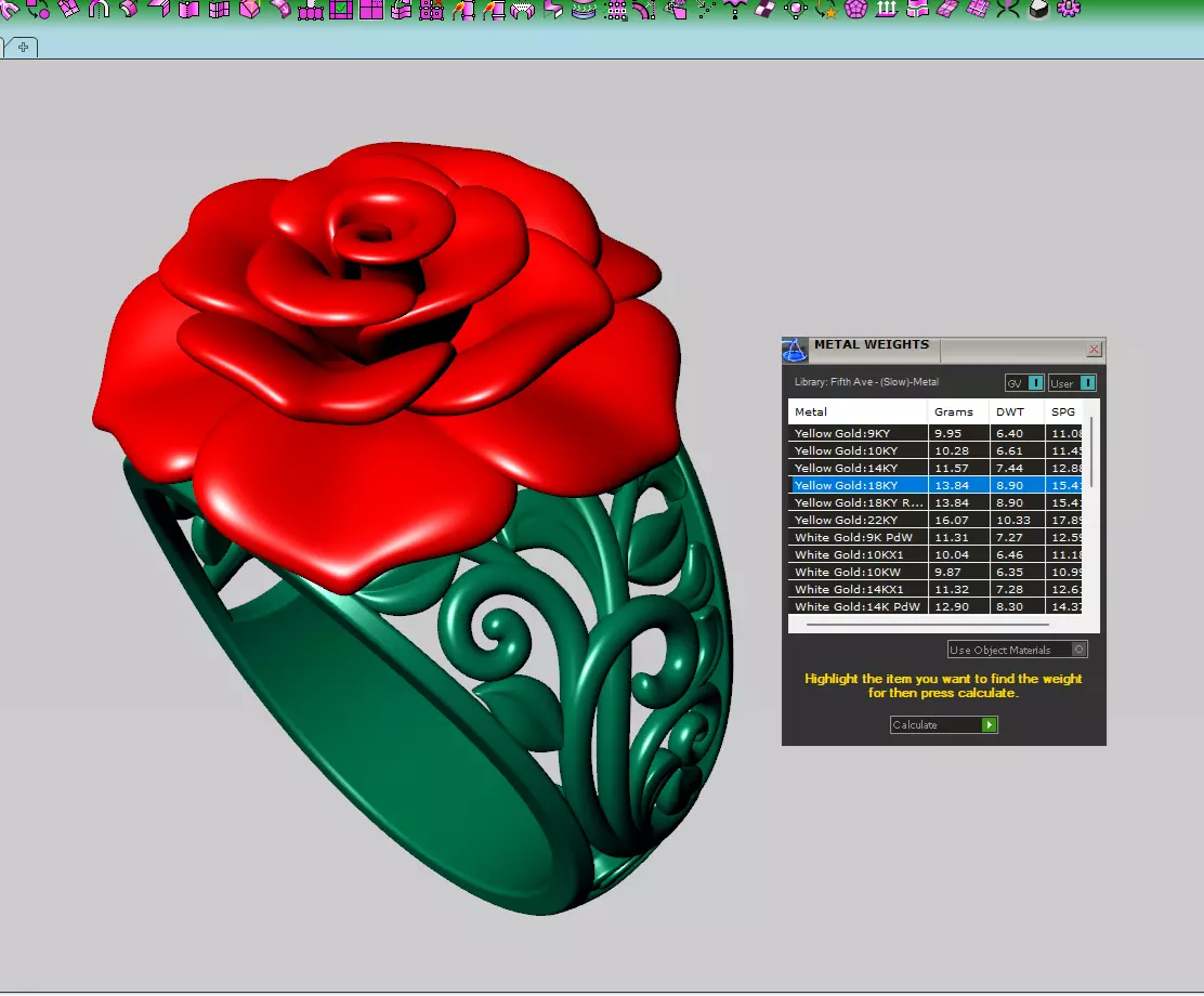 The Gold Rose Ring 3D print model_4