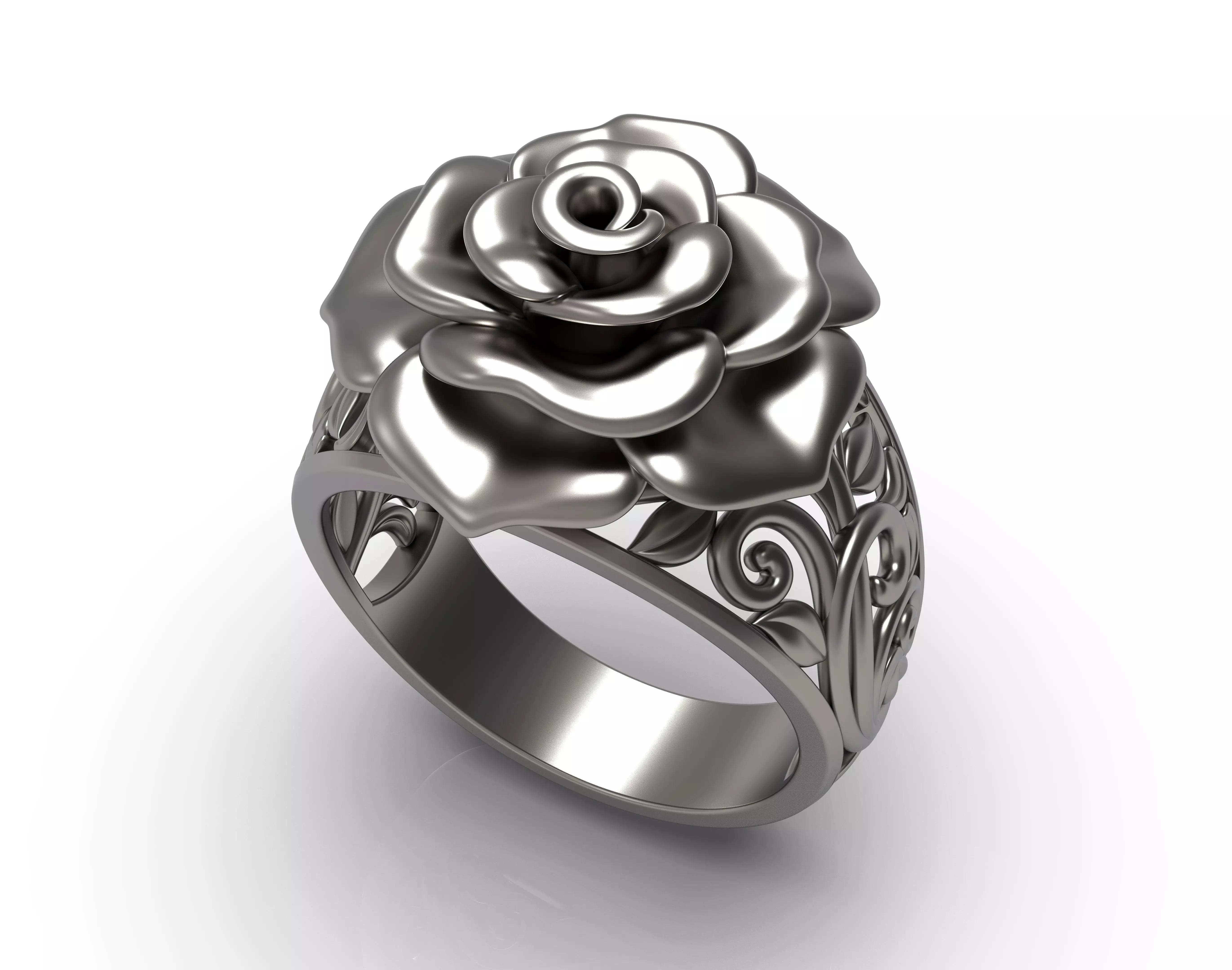 The Gold Rose Ring 3D print model_0