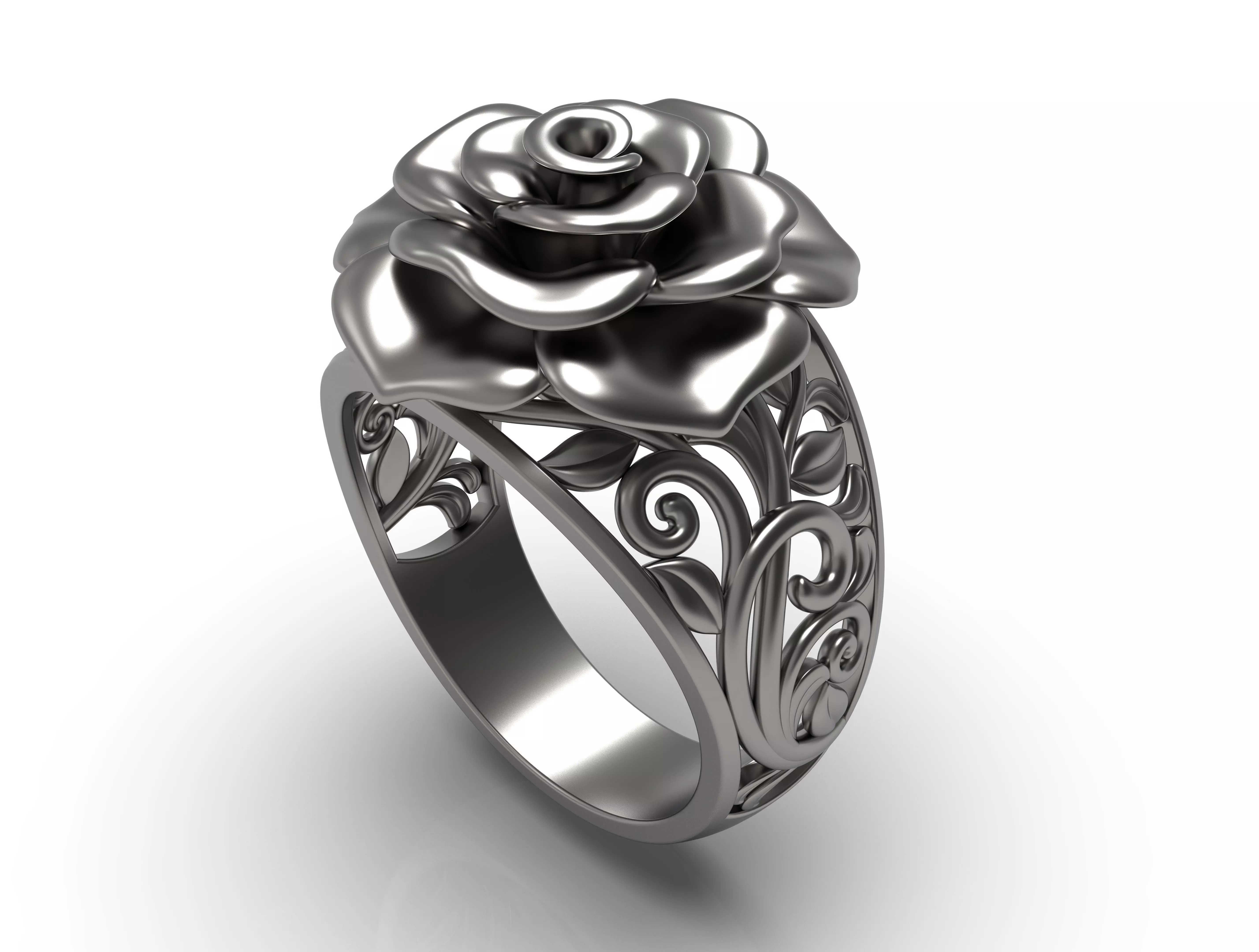 The Gold Rose Ring 3D print model_1