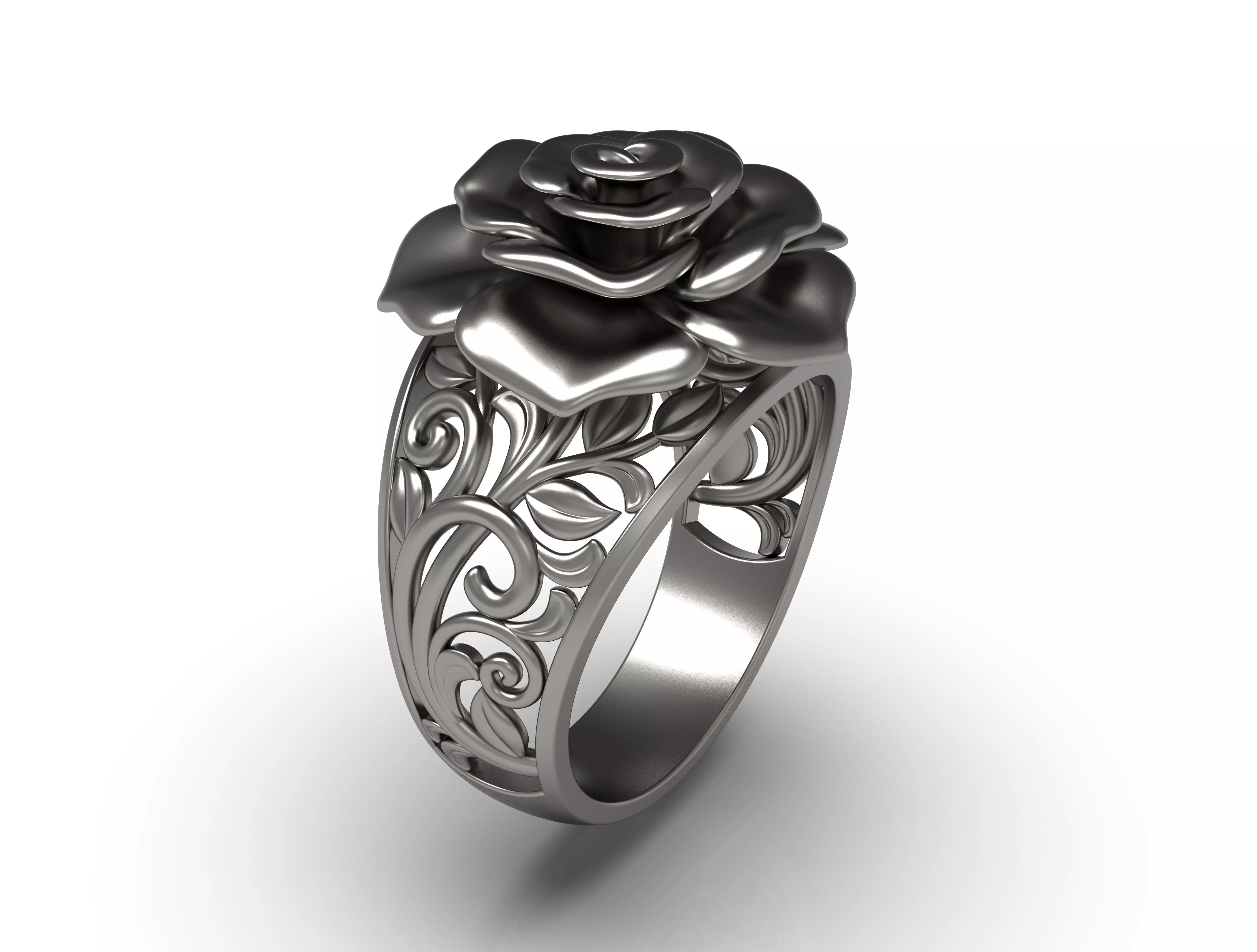 The Gold Rose Ring 3D print model_3