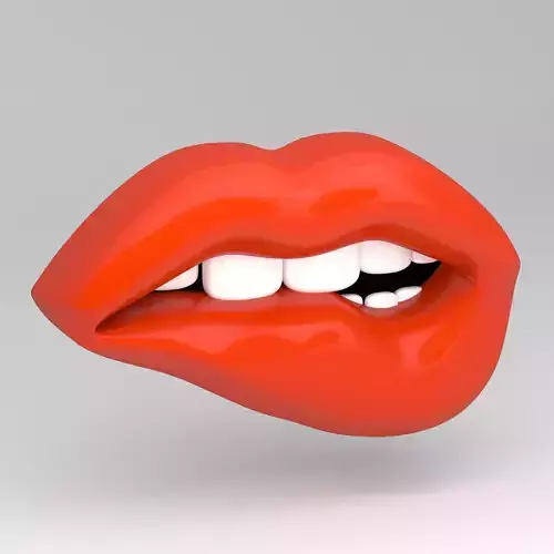 Red lips biting