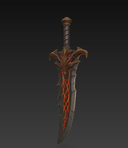 Molten Sigil Sword  STL  FBX Model for Games Print 3D print model