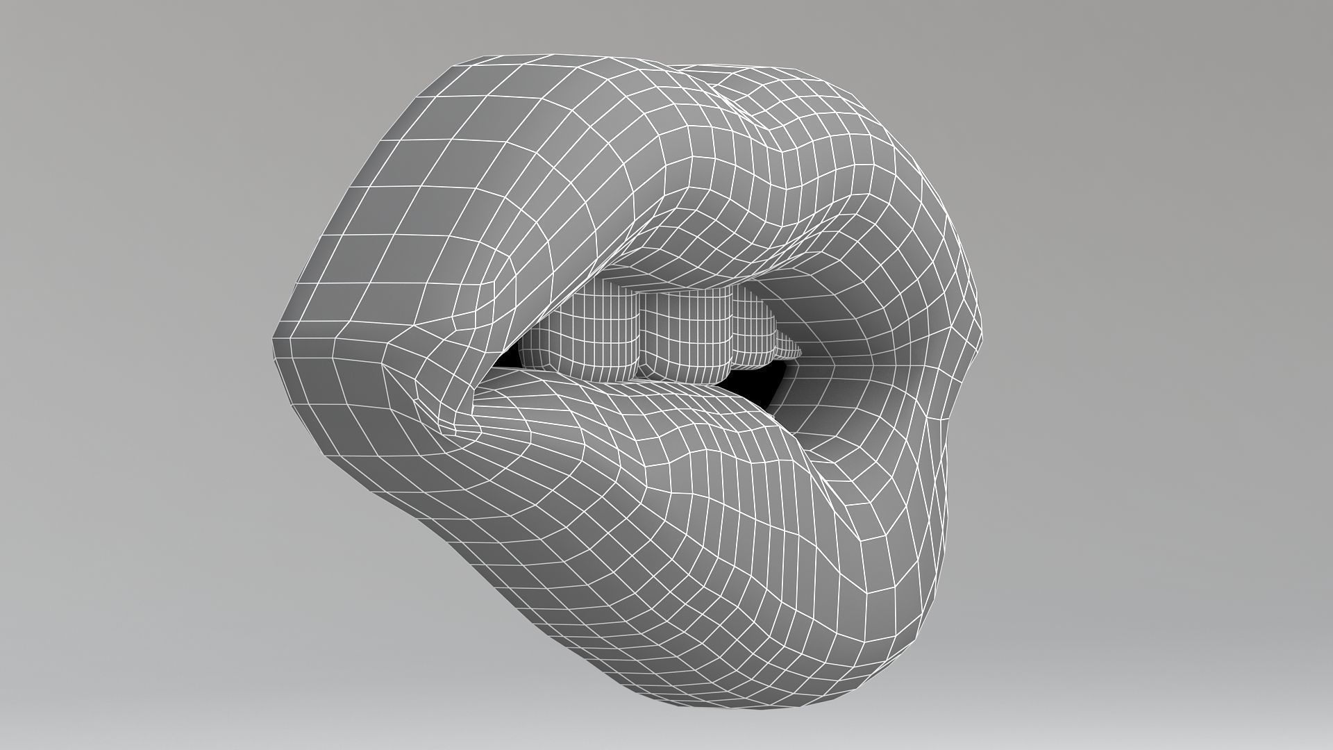 Black lips biting 3D model_9