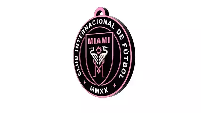 Inter Miami Keychain 3D Model