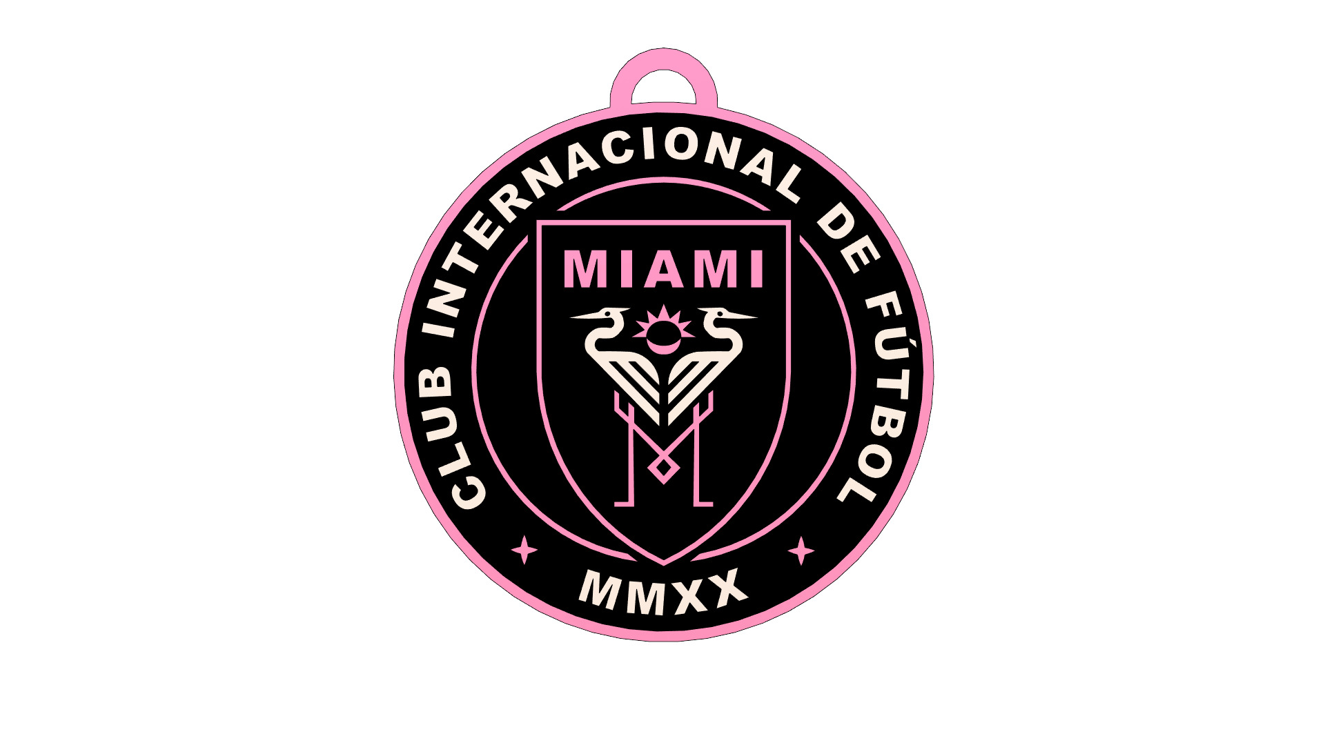 Inter Miami Keychain 3D Model 3D print model_3