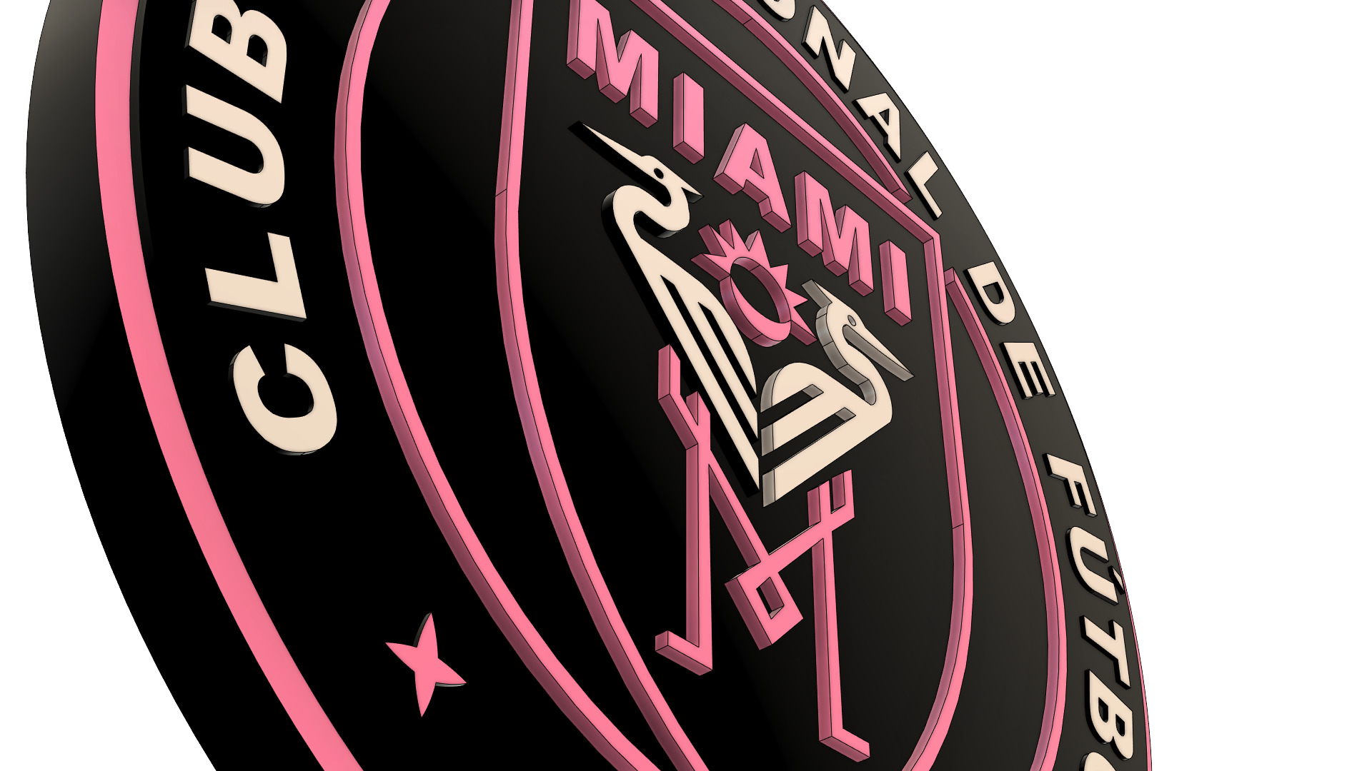 Inter Miami Keychain 3D Model 3D print model_1