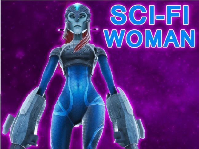Sci-Fi Woman Low-poly 3D model