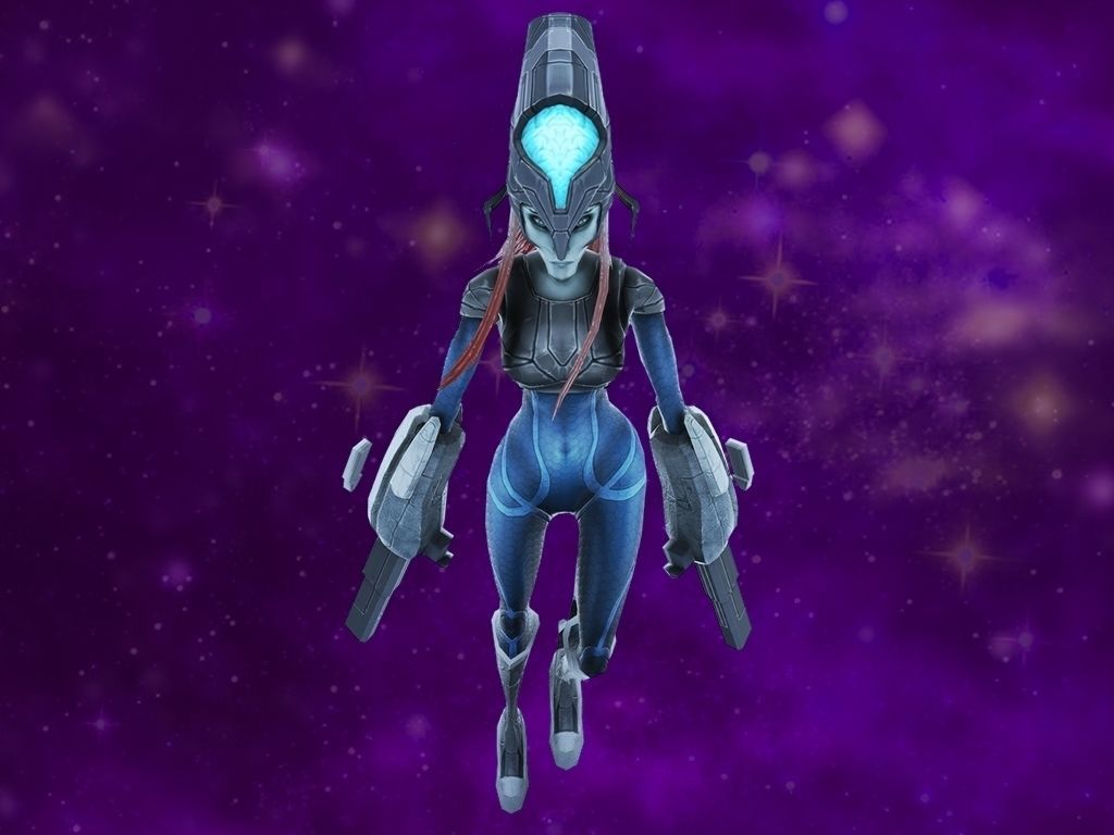 Sci-Fi Woman Low-poly 3D model_4