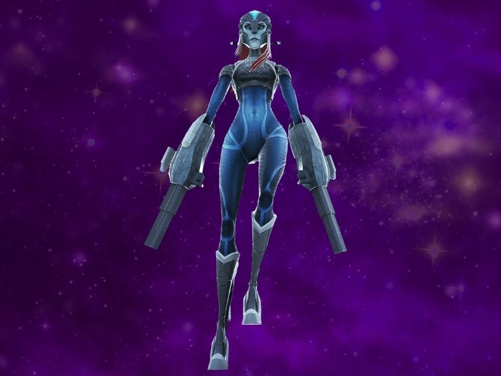Sci-Fi Woman Low-poly 3D model_2