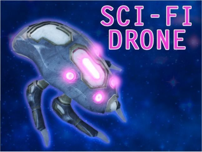 Sci-Fi Drone Low-poly 3D model